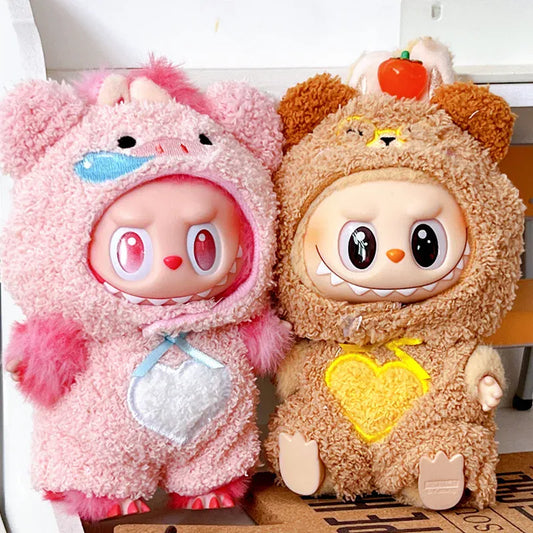 Labubu 17cm Sitting Party Vinyl Dolls Cloth Body Suit Toy Third Generation Pull String Puppet Animal Onesie Replacement Costume Labubu 17cm Sitting Party Vinyl Dolls Cloth Body Suit Toy Third Generation Pull String Puppet Animal Onesie Replacement Costume