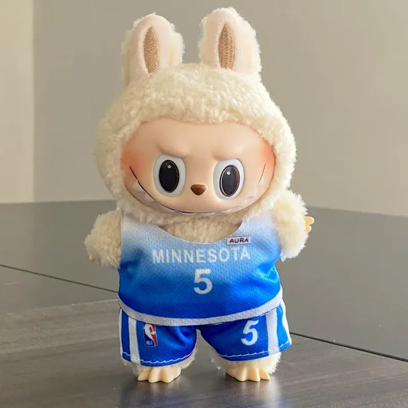 Labubu Basketball Jersey Set - 17cm Plush Vinyl Doll Sports Uniform, Outfit Changeable for Generation 1-3, Gift Ready Labubu Basketball Jersey Set - 17cm Plush Vinyl Doll Sports Uniform, Outfit Changeable for Generation 1-3, Gift Ready