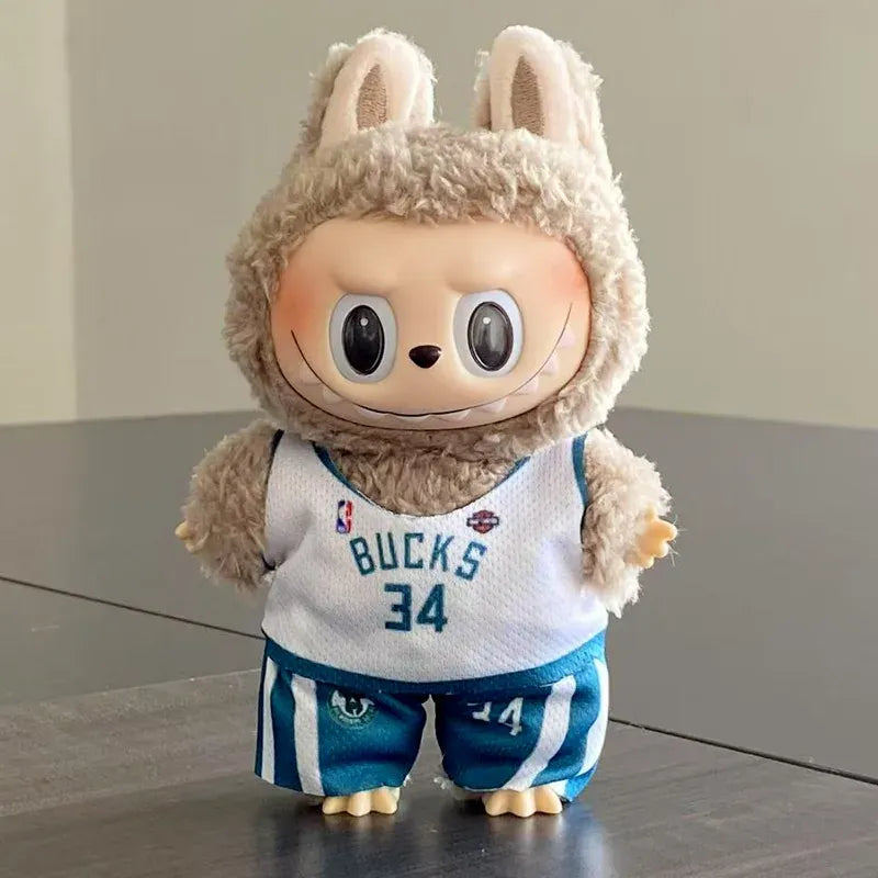 Labubu Basketball Jersey Set - 17cm Plush Vinyl Doll Sports Uniform, Outfit Changeable for Generation 1-3, Gift Ready Labubu Basketball Jersey Set - 17cm Plush Vinyl Doll Sports Uniform, Outfit Changeable for Generation 1-3, Gift Ready