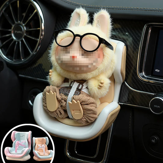 Labubu Car Seat 2nd Gen Sitting Party Accessory - Doll NOT Included | Wahooly Labubu Car Seat Second Generation Sitting Party Safety Seat Air Outlet Accessories Car dollar storage Gift for Labubu Fan