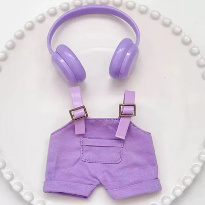 labubu clothes for 15-17cm Labubu clothing set includes headphones waist belt pants and accessories labubu clothes for 15-17cm Labubu clothing set includes headphones waist belt pants and accessories