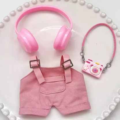 labubu clothes for 15-17cm Labubu clothing set includes headphones waist belt pants and accessories labubu clothes for 15-17cm Labubu clothing set includes headphones waist belt pants and accessories