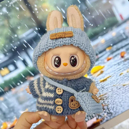 Labubu Clothes for Labubu Accessories Outfit 17cm Dolls Clothing Labubu Clothes Pink Designer Doll Sweater Hat Bag Set Labubu Clothes for Labubu Accessories Outfit 17cm Dolls Clothing Labubu Clothes Pink Designer Doll Sweater Hat Bag Set