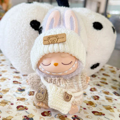 Labubu Clothes for Labubu Accessories Outfit 17cm Dolls Clothing Labubu Clothes Pink Designer Doll Sweater Hat Bag Set Labubu Clothes for Labubu Accessories Outfit 17cm Dolls Clothing Labubu Clothes Pink Designer Doll Sweater Hat Bag Set