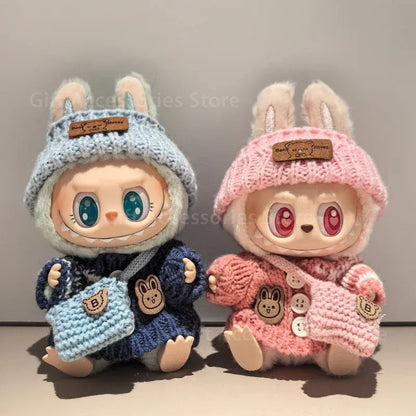 Labubu Clothes for Labubu Accessories Outfit 17cm Dolls Clothing Labubu Clothes Pink Designer Doll Sweater Hat Bag Set Labubu Clothes for Labubu Accessories Outfit 17cm Dolls Clothing Labubu Clothes Pink Designer Doll Sweater Hat Bag Set