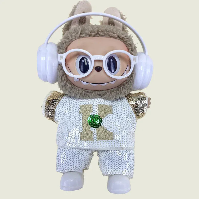 LABUBU clothes Handmade sequined outfit, two-piece jacket and trousers LABUBU accessories Headphones Shoes accessories (no dolls LABUBU clothes Handmade sequined outfit, two-piece jacket and trousers LABUBU accessories Headphones Shoes accessories (no dolls