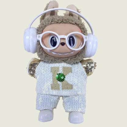LABUBU clothes Handmade sequined outfit, two-piece jacket and trousers LABUBU accessories Headphones Shoes accessories (no dolls LABUBU clothes Handmade sequined outfit, two-piece jacket and trousers LABUBU accessories Headphones Shoes accessories (no dolls