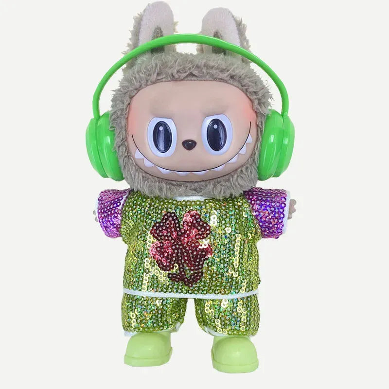 LABUBU clothes Handmade sequined outfit, two-piece jacket and trousers LABUBU accessories Headphones Shoes accessories (no dolls LABUBU clothes Handmade sequined outfit, two-piece jacket and trousers LABUBU accessories Headphones Shoes accessories (no dolls