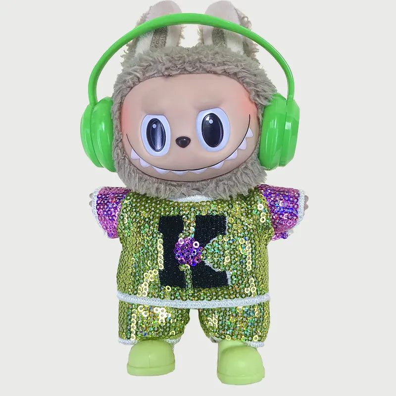 LABUBU clothes Handmade sequined outfit, two-piece jacket and trousers LABUBU accessories Headphones Shoes accessories (no dolls LABUBU clothes Handmade sequined outfit, two-piece jacket and trousers LABUBU accessories Headphones Shoes accessories (no dolls