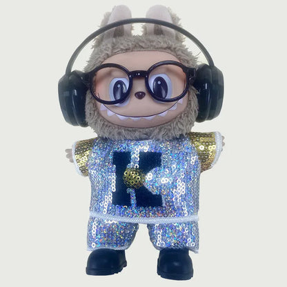 LABUBU clothes Handmade sequined outfit, two-piece jacket and trousers LABUBU accessories Headphones Shoes accessories (no dolls LABUBU clothes Handmade sequined outfit, two-piece jacket and trousers LABUBU accessories Headphones Shoes accessories (no dolls