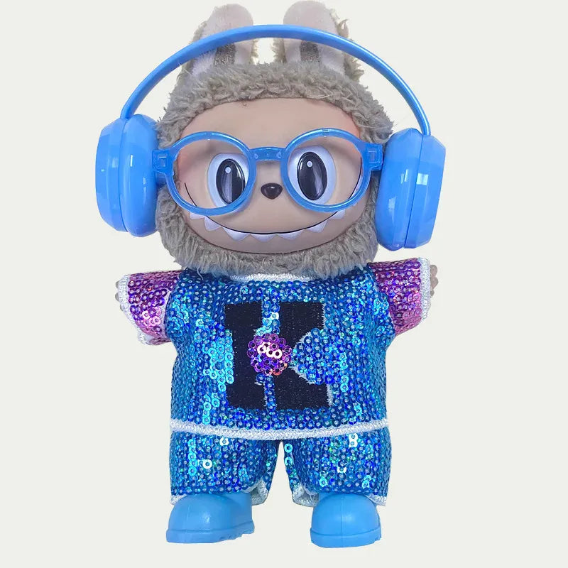 LABUBU clothes Handmade sequined outfit, two-piece jacket and trousers LABUBU accessories Headphones Shoes accessories (no dolls LABUBU clothes Handmade sequined outfit, two-piece jacket and trousers LABUBU accessories Headphones Shoes accessories (no dolls