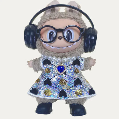 LABUBU clothes Handmade sequined outfit, two-piece jacket and trousers LABUBU accessories Headphones Shoes accessories (no dolls LABUBU clothes Handmade sequined outfit, two-piece jacket and trousers LABUBU accessories Headphones Shoes accessories (no dolls
