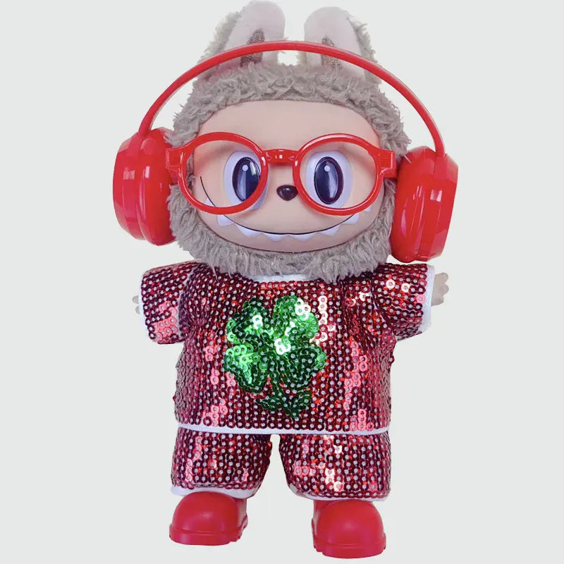 LABUBU clothes Handmade sequined outfit, two-piece jacket and trousers LABUBU accessories Headphones Shoes accessories (no dolls LABUBU clothes Handmade sequined outfit, two-piece jacket and trousers LABUBU accessories Headphones Shoes accessories (no dolls