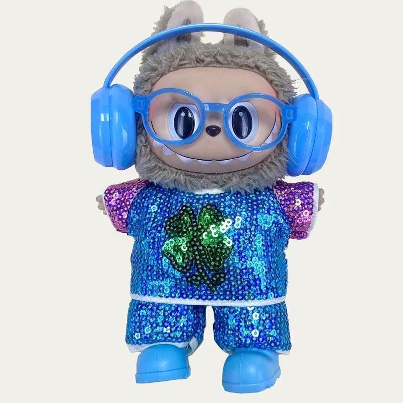 LABUBU clothes Handmade sequined outfit, two-piece jacket and trousers LABUBU accessories Headphones Shoes accessories (no dolls LABUBU clothes Handmade sequined outfit, two-piece jacket and trousers LABUBU accessories Headphones Shoes accessories (no dolls