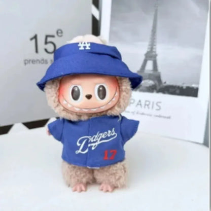 Labubu Doll Clothes 15/17cm Number 17 Baseball Sports Clothes Hat Pants Diy Doll Baseball Fashion Accessories Gift Suit Present Labubu Doll Clothes 15/17cm Number 17 Baseball Sports Clothes Hat Pants Diy Doll Baseball Fashion Accessories Gift Suit Present