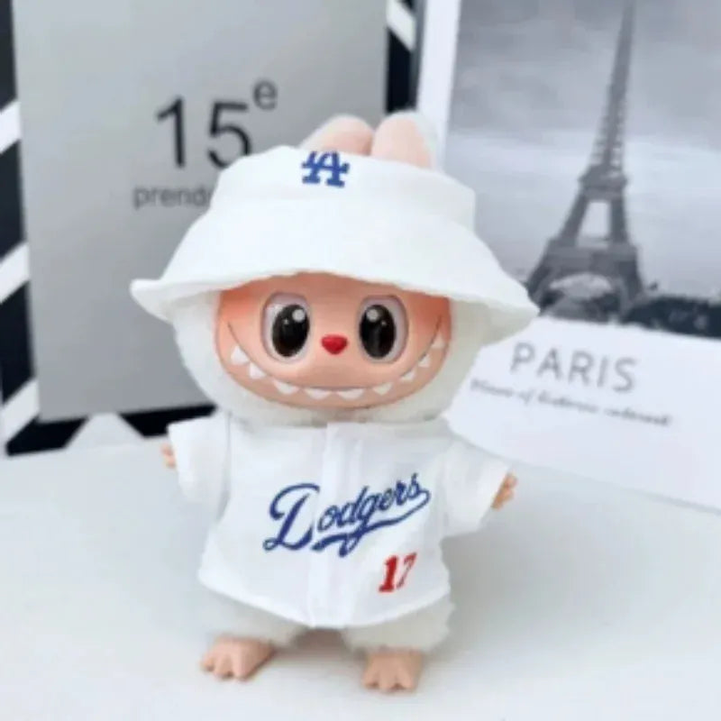 Labubu Doll Clothes 15/17cm Number 17 Baseball Sports Clothes Hat Pants Diy Doll Baseball Fashion Accessories Gift Suit Present Labubu Doll Clothes 15/17cm Number 17 Baseball Sports Clothes Hat Pants Diy Doll Baseball Fashion Accessories Gift Suit Present