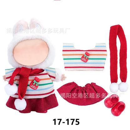 Labubu Doll Clothes - Plush Christmas Costume Set Labubu Doll Clothes - Plush Christmas Costume Set