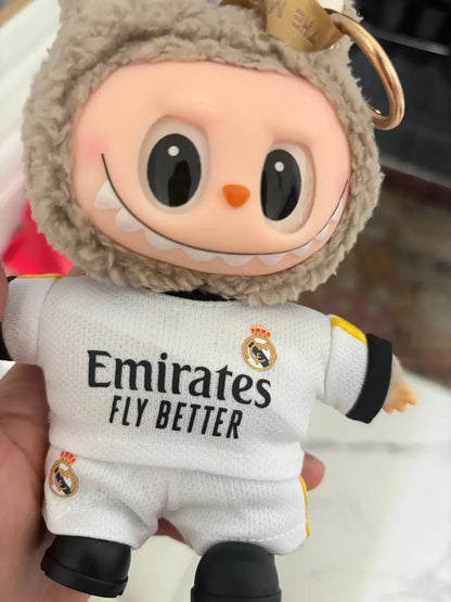 Labubu Football Vinyl Pendant Doll 17cm with DIY Clothing Set Labubu Football Vinyl Pendant Doll 17cm with DIY Clothing Set