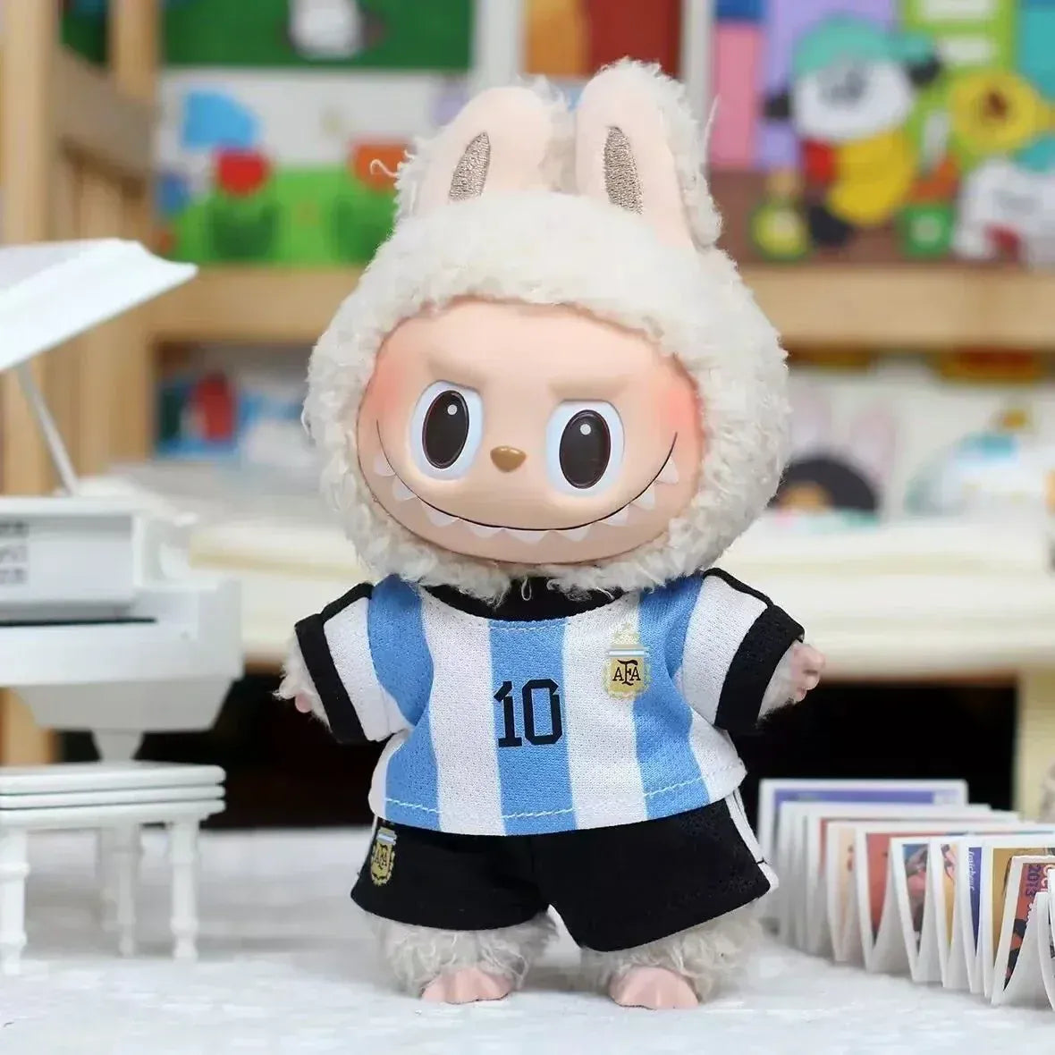 Labubu Football Vinyl Pendant Doll 17cm with DIY Clothing Set V1V2 V3 Sportswear Creative Gift Toy for Kids Labubu Football Vinyl Pendant Doll 17cm with DIY Clothing Set V1V2 V3 Sportswear Creative Gift Toy for Kids
