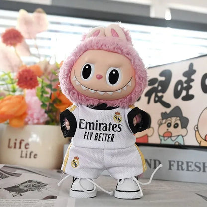 Labubu Football Vinyl Pendant Doll 17cm with DIY Clothing Set V1V2 V3 Sportswear Creative Gift Toy for Kids Labubu Football Vinyl Pendant Doll 17cm with DIY Clothing Set V1V2 V3 Sportswear Creative Gift Toy for Kids