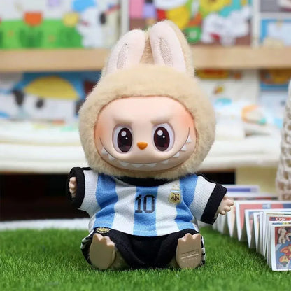 Labubu Football Vinyl Pendant Doll 17cm with DIY Clothing Set V1V2 V3 Sportswear Creative Gift Toy for Kids Labubu Football Vinyl Pendant Doll 17cm with DIY Clothing Set V1V2 V3 Sportswear Creative Gift Toy for Kids