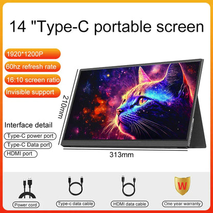 Lanlipu14'15.6'16inch Portable Monitor Exten sion Ultra-thin Second Screen 1920*1200P For PC/Cell phone Xbox Switch PS4/5 Laptop Lanlipu14'15.6'16inch Portable Monitor Exten sion Ultra-thin Second Screen 1920*1200P For PC/Cell phone Xbox Switch PS4/5 Laptop