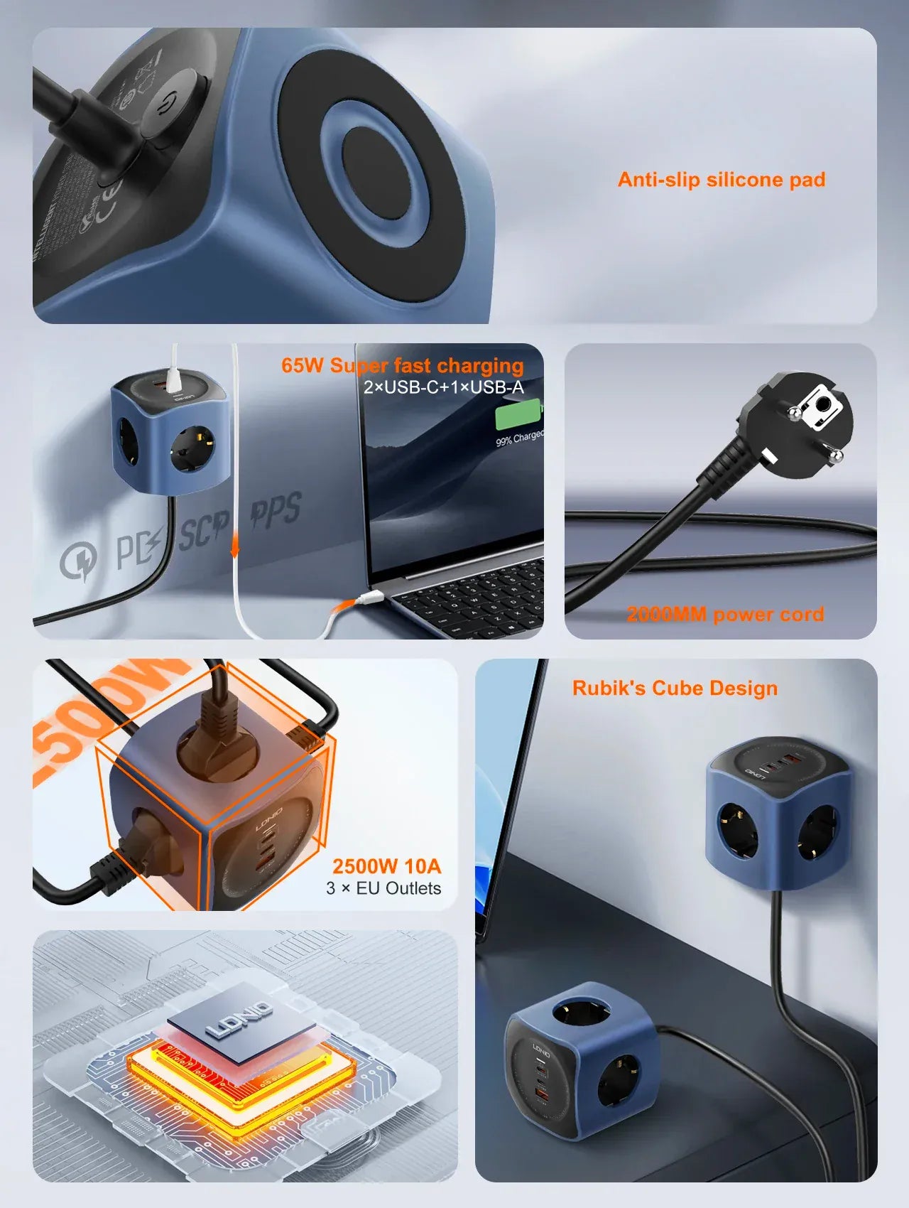 LDNIO Cube 65W Charging Stations LDNIO Cube 65W Charging Stations