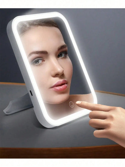 LED Makeup Mirror With Adjustable Dimming, Rotating & Storage - USB Vanity Mirror LED Makeup Mirror With Adjustable Dimming, Rotating & Storage - USB Vanity Mirror