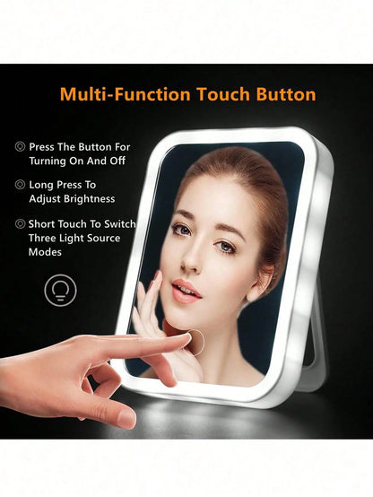 LED Makeup Mirror With Adjustable Dimming, Rotating & Storage - USB Vanity Mirror LED Makeup Mirror With Adjustable Dimming, Rotating & Storage - USB Vanity Mirror