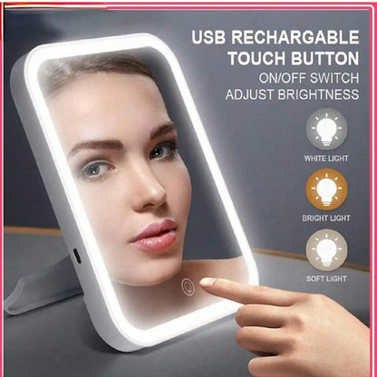 LED Makeup Mirror With Adjustable Dimming, Rotating & Storage - USB Vanity Mirror LED Makeup Mirror With Adjustable Dimming, Rotating & Storage - USB Vanity Mirror