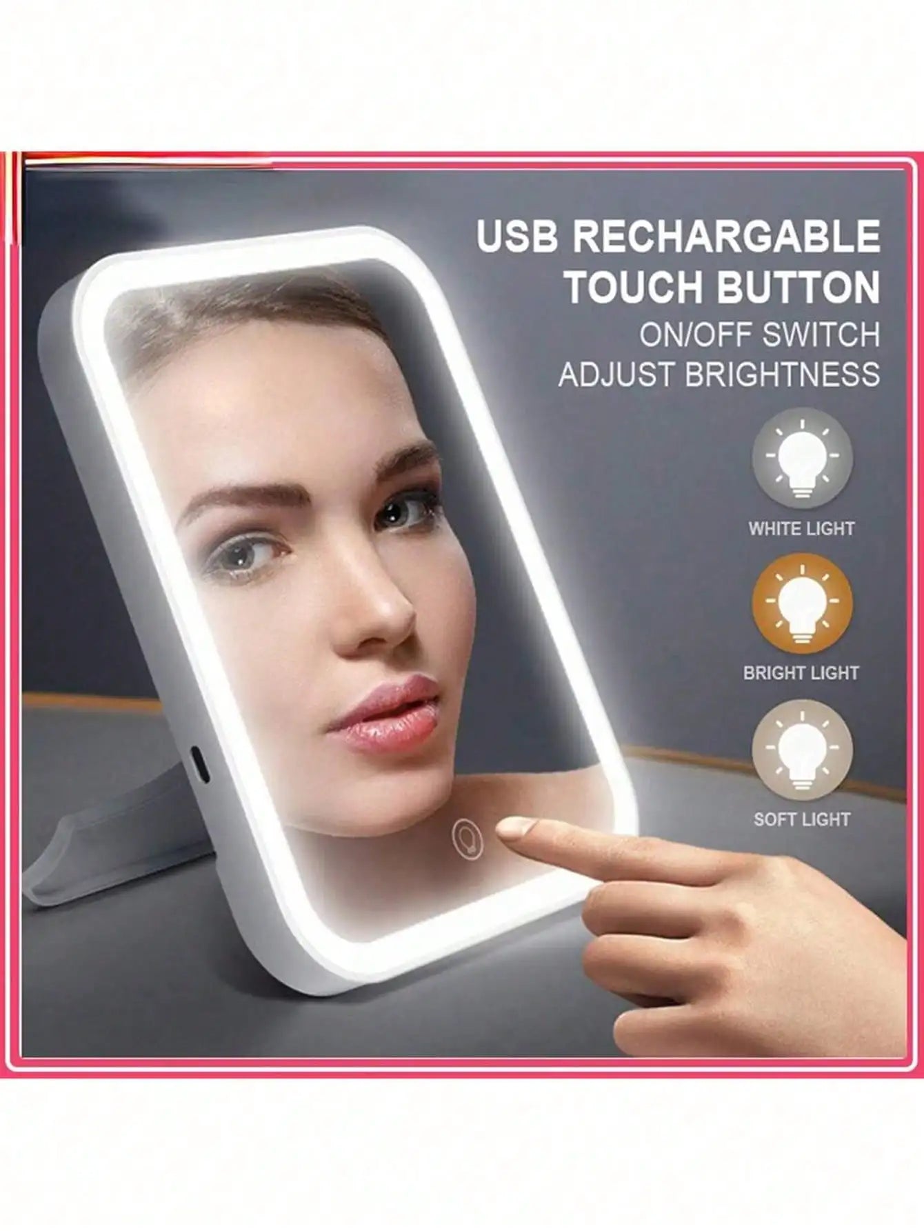 LED Makeup Mirror With Adjustable Dimming, Rotating & Storage - USB Vanity Mirror LED Makeup Mirror With Adjustable Dimming, Rotating & Storage - USB Vanity Mirror