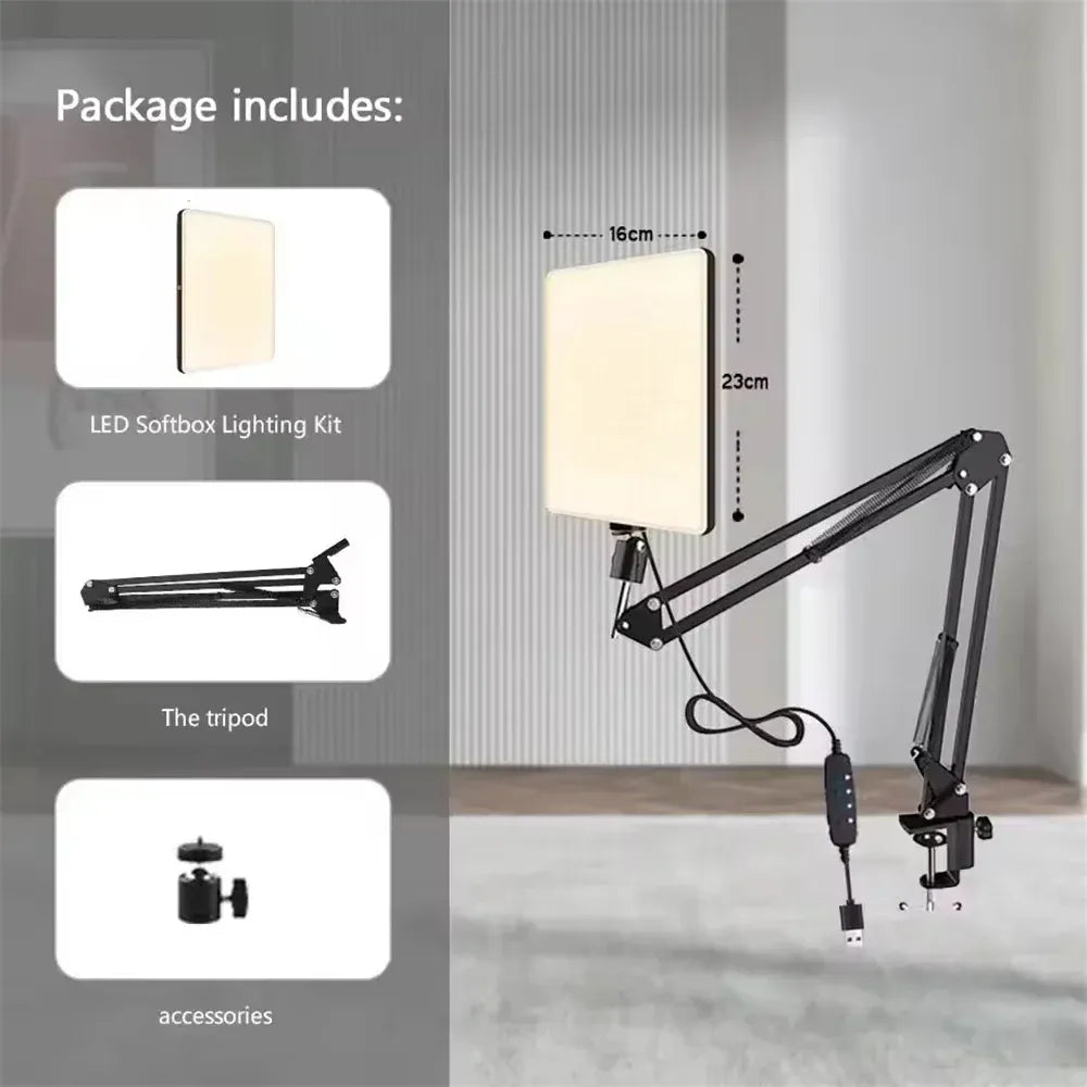 LED Photography Light Selfie Lights Conference Lighting Photo Studio Lamp With Scissor Arm Stand For Zoom YouTube Live Streaming LED Photography Light Selfie Lights Conference Lighting Photo Studio Lamp With Scissor Arm Stand For Zoom YouTube Live Streaming