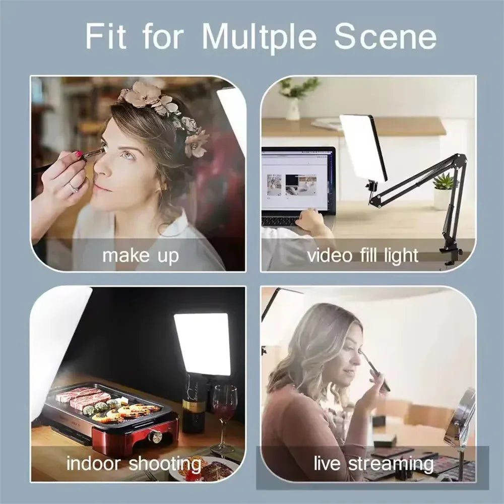 LED Photography Light Selfie Lights Conference Lighting Photo Studio Lamp With Scissor Arm Stand For Zoom YouTube Live Streaming LED Photography Light Selfie Lights Conference Lighting Photo Studio Lamp With Scissor Arm Stand For Zoom YouTube Live Streaming