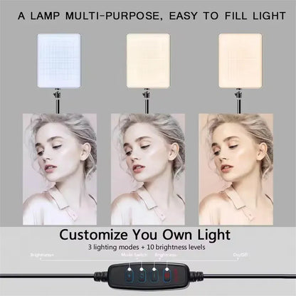 LED Photography Light Selfie Lights Conference Lighting Photo Studio Lamp With Scissor Arm Stand For Zoom YouTube Live Streaming LED Photography Light Selfie Lights Conference Lighting Photo Studio Lamp With Scissor Arm Stand For Zoom YouTube Live Streaming