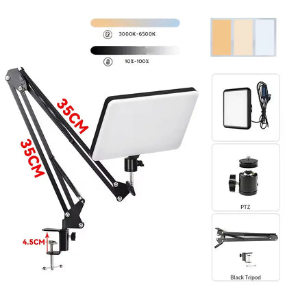 LED Photography Light Selfie Lights Conference Lighting Photo Studio Lamp With Scissor Arm Stand For Zoom YouTube Live Streaming LED Photography Light Selfie Lights Conference Lighting Photo Studio Lamp With Scissor Arm Stand For Zoom YouTube Live Streaming