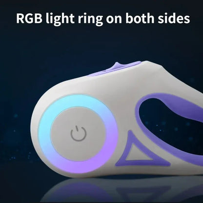 LED Retractable Dog Leash with Flashlight & RGB Ring – 3m & 5m | Wahooly LED Retractable Dog Leash with Flashlight & RGB Light Ring – 3m & 5m