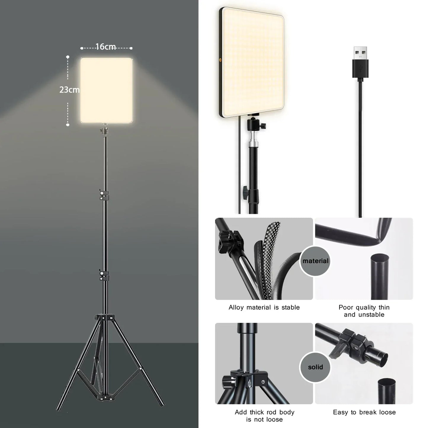 LED Video Lights Conference Photography Lighting Selfie Light Photo Studio Lamp With Tripod for Shoot Live Streaming TikTok Zoom LED Video Lights Conference Photography Lighting Selfie Light Photo Studio Lamp With Tripod for Shoot Live Streaming TikTok Zoom