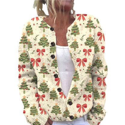 Ll-Yk1 Halloween Cardigan Round Neck Long-Sleeved 3D Printed Sweater European and American Cross-Border Casual Women's Clothing Amazon Theme Ll-Yk1 Halloween Cardigan Round Neck Long-Sleeved 3D Printed Sweater European and American Cross-Border Casual Women's Clothing Amazon Theme