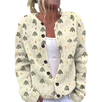 Ll-Yk1 Halloween Cardigan Round Neck Long-Sleeved 3D Printed Sweater European and American Cross-Border Casual Women's Clothing Amazon Theme Ll-Yk1 Halloween Cardigan Round Neck Long-Sleeved 3D Printed Sweater European and American Cross-Border Casual Women's Clothing Amazon Theme