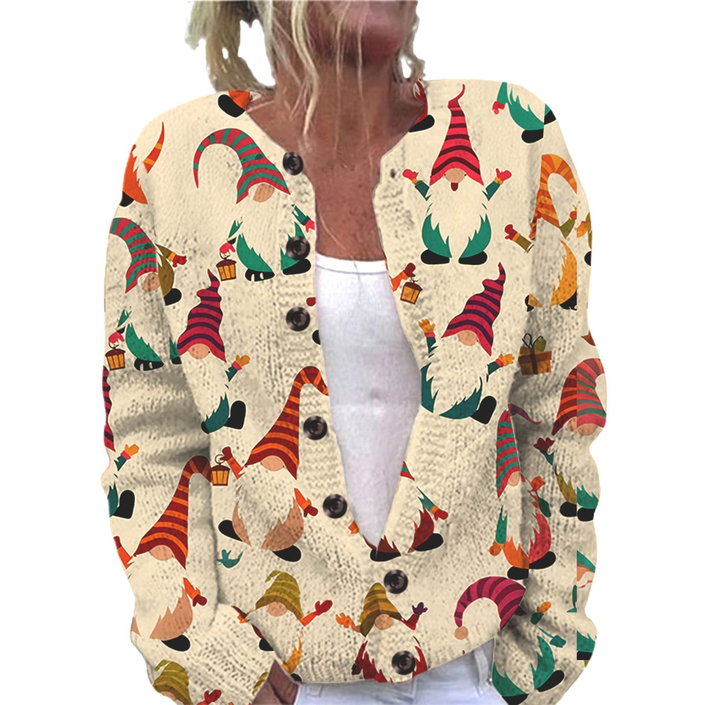 Ll-Yk1 Halloween Cardigan Round Neck Long-Sleeved 3D Printed Sweater European and American Cross-Border Casual Women's Clothing Amazon Theme Ll-Yk1 Halloween Cardigan Round Neck Long-Sleeved 3D Printed Sweater European and American Cross-Border Casual Women's Clothing Amazon Theme