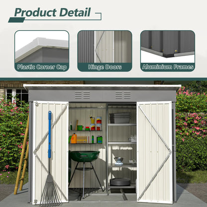 LZBEITEM 4' x 8' Metal Outdoor Storage Shed LZBEITEM 4' x 8' Metal Outdoor Storage Shed