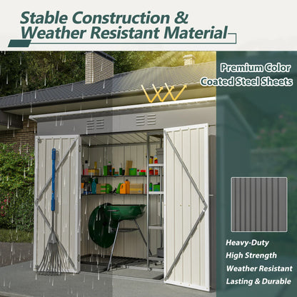 LZBEITEM 4' x 8' Metal Outdoor Storage Shed LZBEITEM 4' x 8' Metal Outdoor Storage Shed