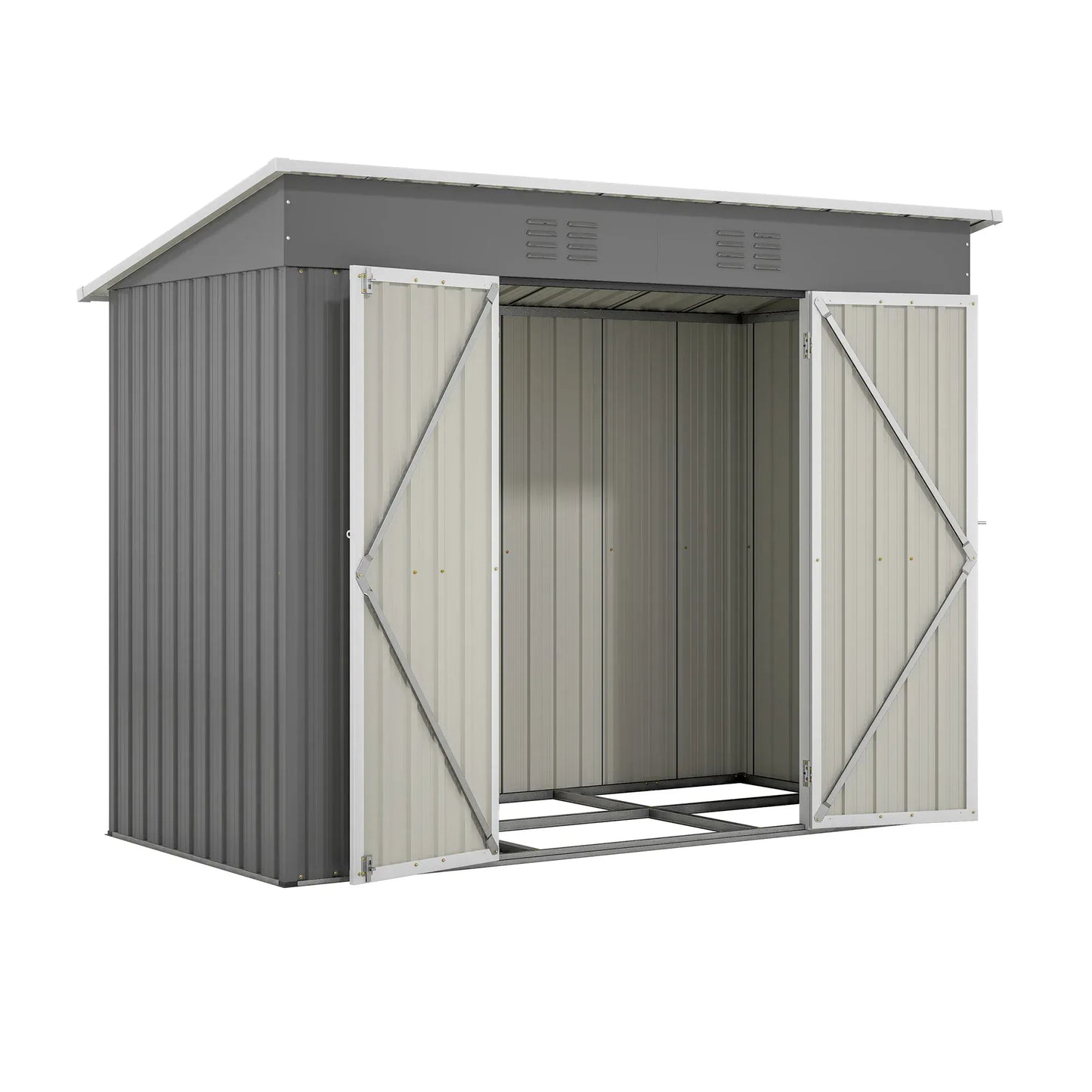 LZBEITEM 4' x 8' Metal Outdoor Storage Shed LZBEITEM 4' x 8' Metal Outdoor Storage Shed