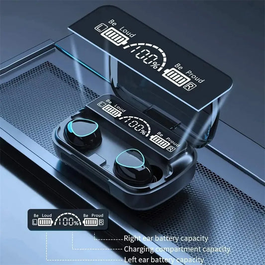 M10 Wireless Earbuds – Bluetooth TWS with Mic & LED Charging Case | Wahooly M10 Wireless Earbuds – Bluetooth TWS with Mic, LED Charging Case & HiFi Sound