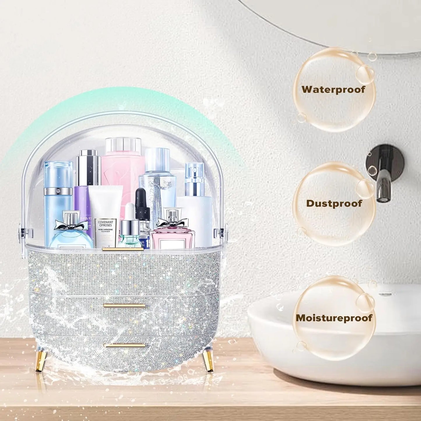 Makeup Organizer with 2 Drawers and Brush Storage Box Makeup Organizer with 2 Drawers and Brush Storage Box