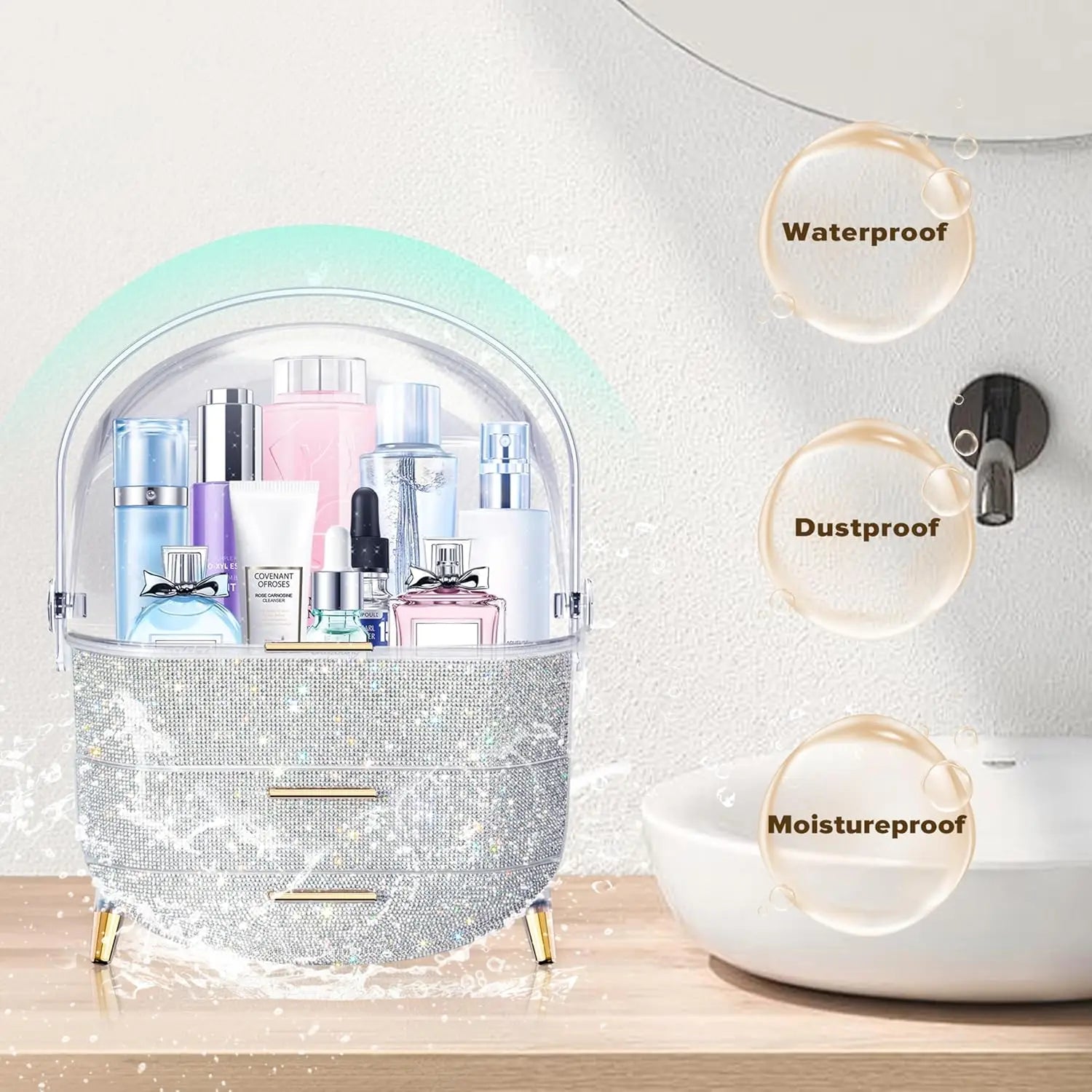 Makeup Organizer with 2 Drawers and Brush Storage Box Makeup Organizer with 2 Drawers and Brush Storage Box