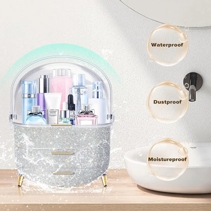 Makeup Organizer with 2 Drawers and Brush Storage Box Makeup Organizer with 2 Drawers and Brush Storage Box