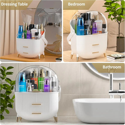 Makeup Organizer with 2 Drawers and Brush Storage Box Makeup Organizer with 2 Drawers and Brush Storage Box