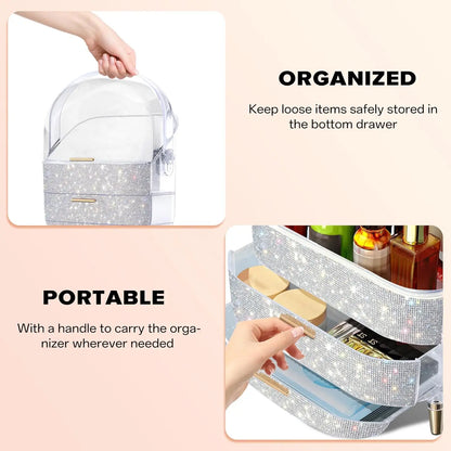 Makeup Organizer with 2 Drawers and Brush Storage Box Makeup Organizer with 2 Drawers and Brush Storage Box