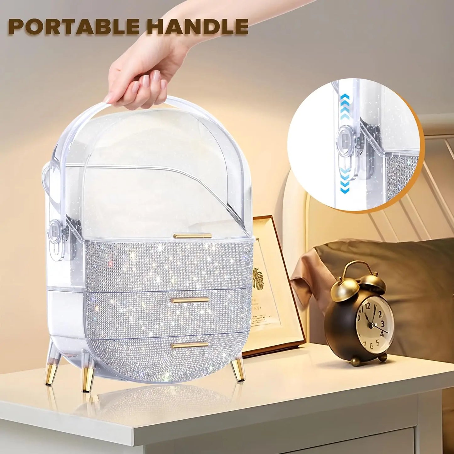 Makeup Organizer with 2 Drawers and Brush Storage Box Makeup Organizer with 2 Drawers and Brush Storage Box